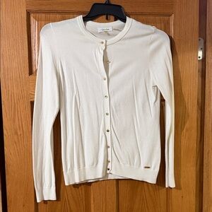 Calvin Klein Ivory Button-Up Cardigan
